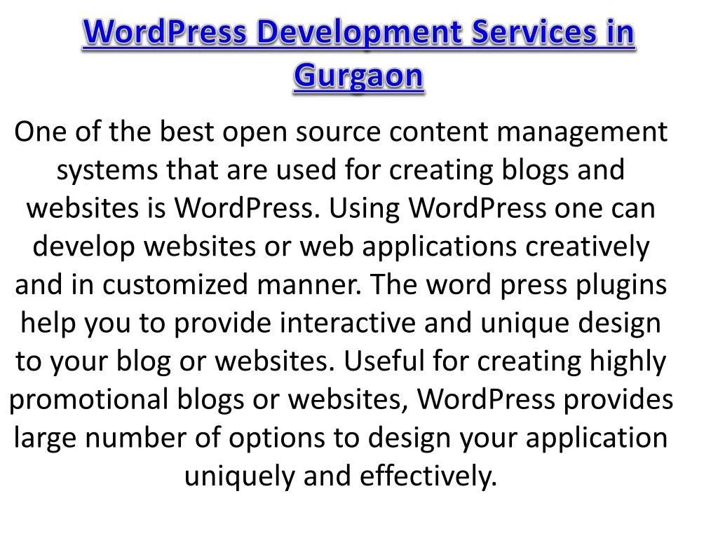 wordpress development services in gurgaon