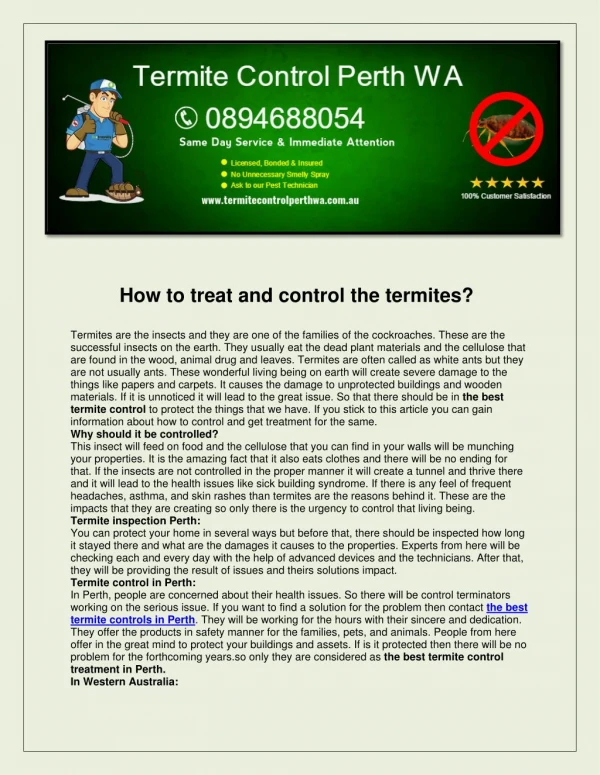 Termite Control Perth WA