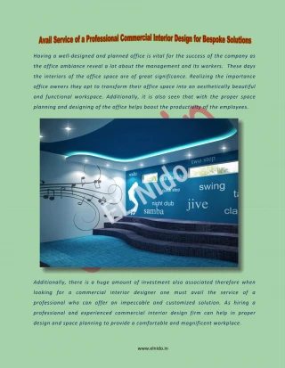 The Services Offered By Commercial Interior Designer In Gurgaon - slide 1