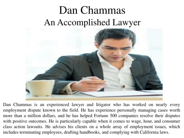 Dan Chammas - An Accomplished Lawyer