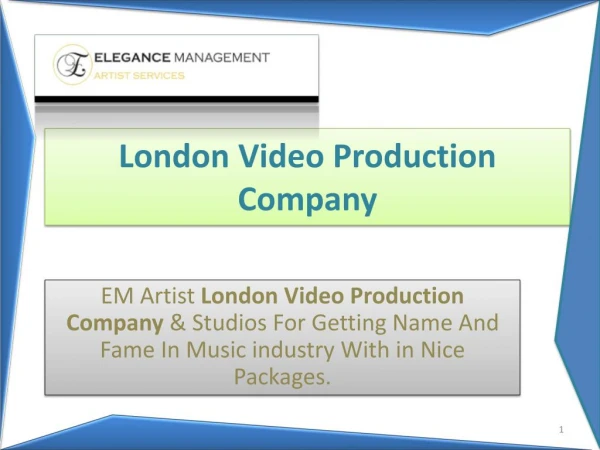 EM Artist London Video Production Company