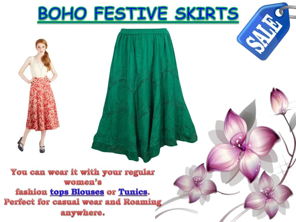 boho festive skirts