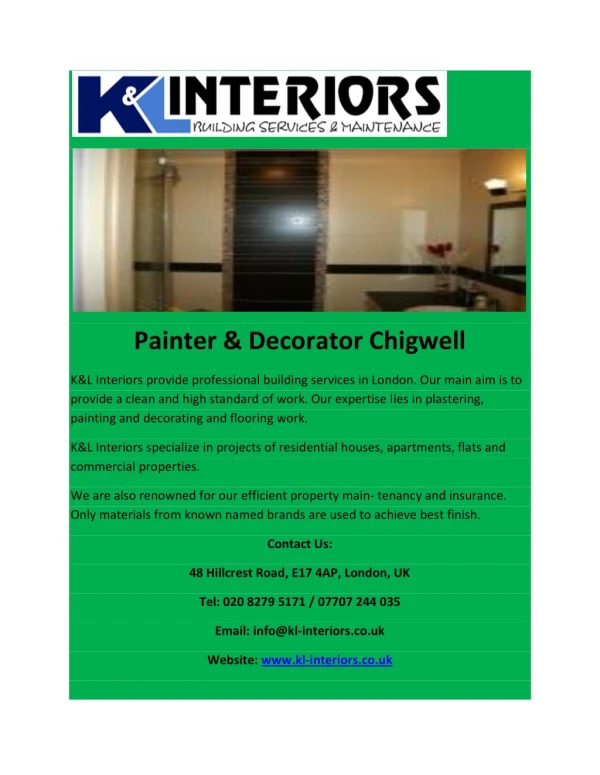 Painter & Decorator Chigwell