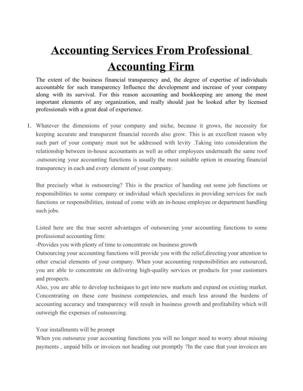 Accounting Services from Professional Accounting Firm