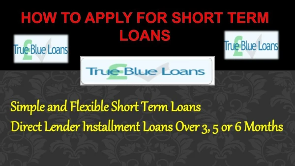 how to apply for short term loans