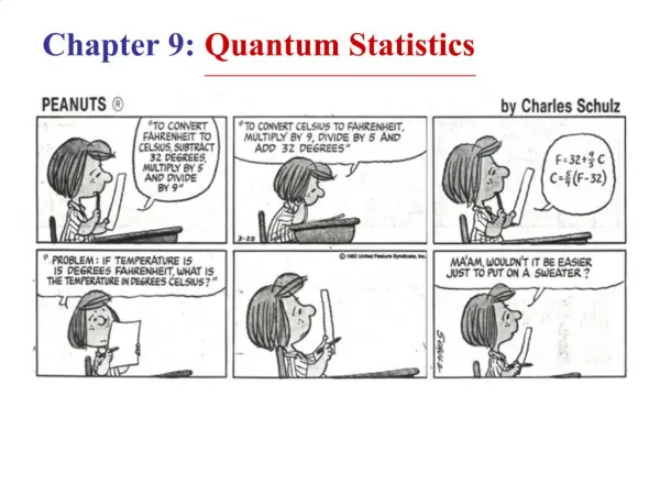 Chapter 9: Quantum Statistics