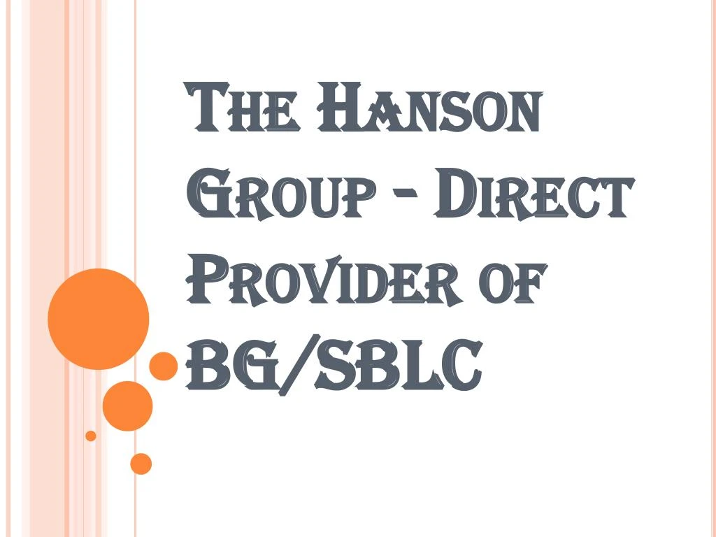 the hanson group direct provider of bg sblc