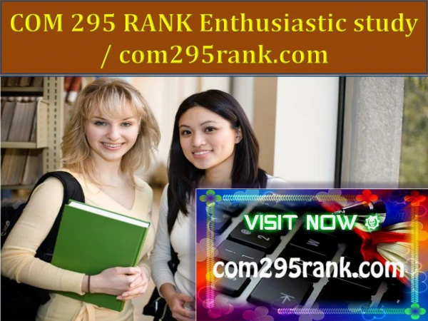 COM 295 RANK Enthusiastic study / com295rank.com