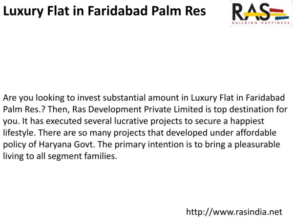 Luxury Flat in Faridabad Palm Res.