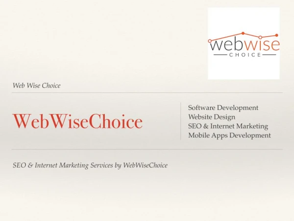 SEO Company To List & Rank Your Website On Top Results | WebWiseChoice