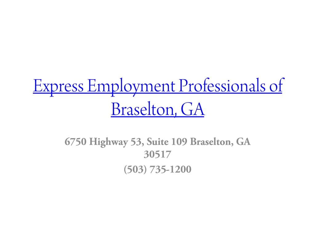 express employment professionals of braselton ga