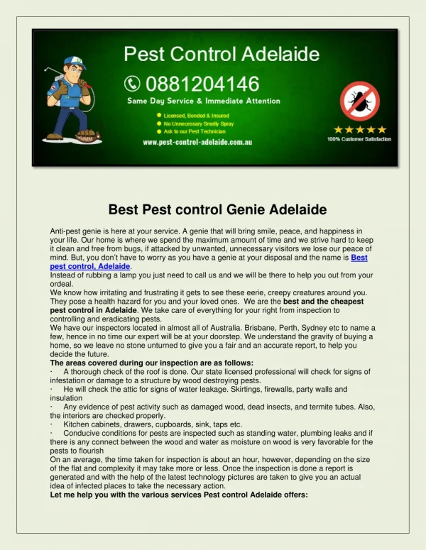 Pest control adelaide
