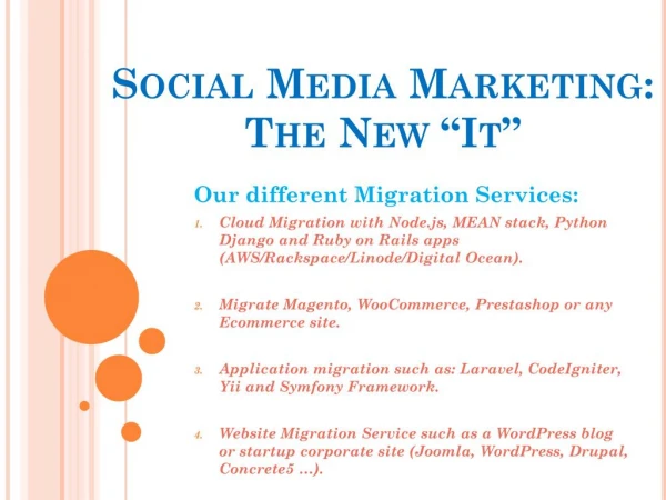 Social Media Marketing: The New “It”