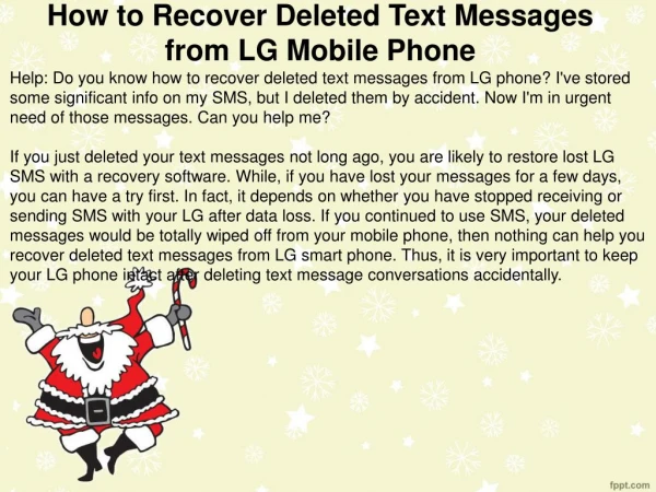 How to Recover Deleted Text Messages from LG Mobile Phone