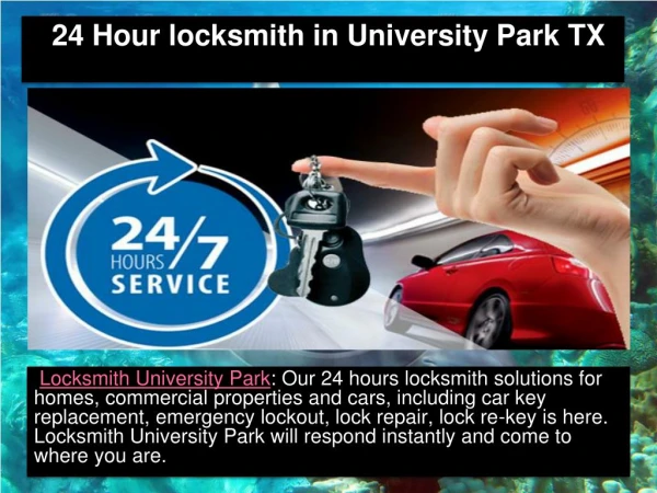 24 Hour Locksmith in University Park TX