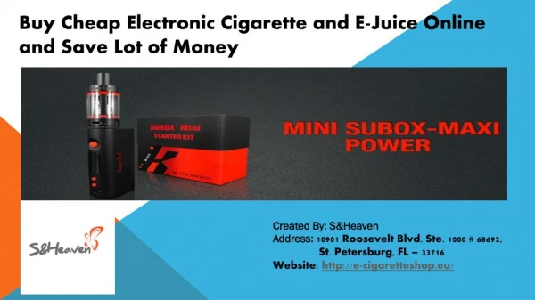 Buy Cheap Electronic Cigarette and E-Juice Online and Save Lot of Money