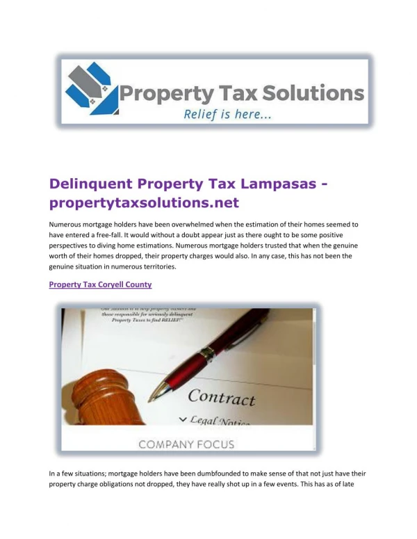 Delinquent Property Tax Lampasas