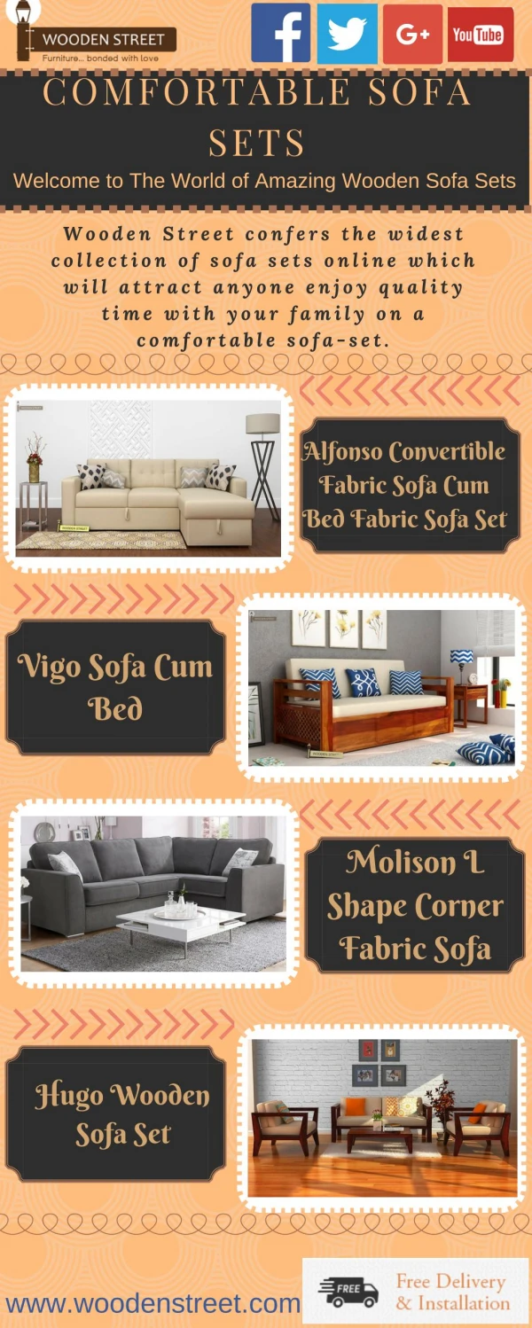 Sofa Sets : Buy Comfortable Sofa Sets Online India