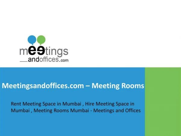 Meeting Rooms on Rent - Meetings and Offices