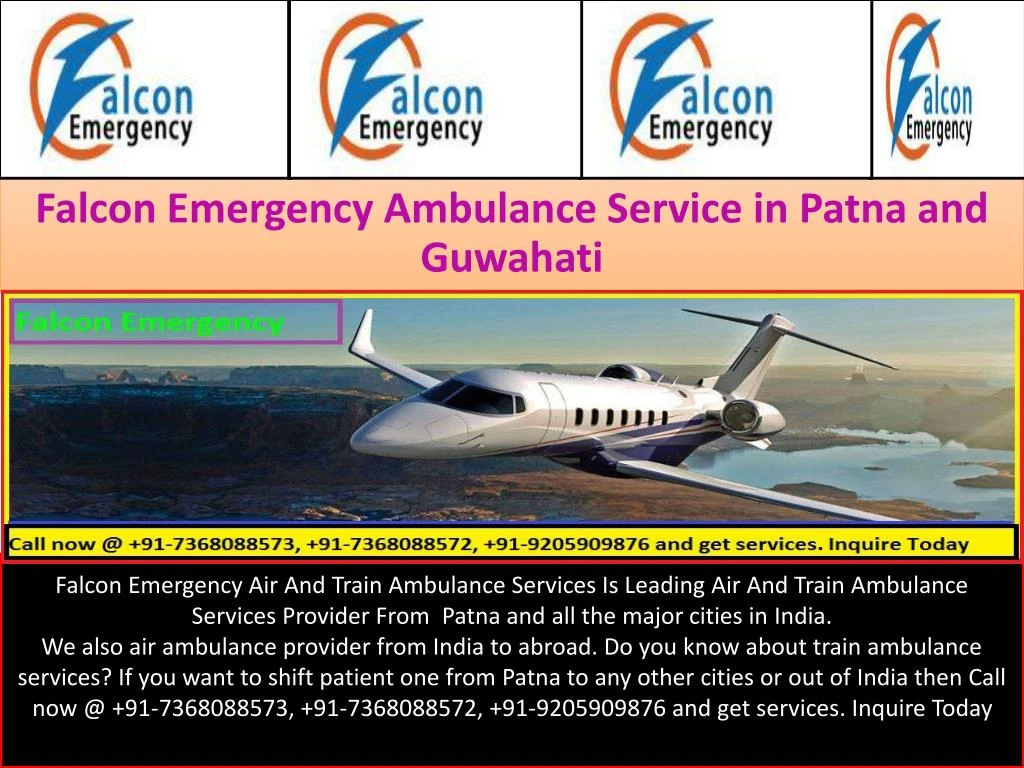 falcon emergency ambulance service in patna and guwahati