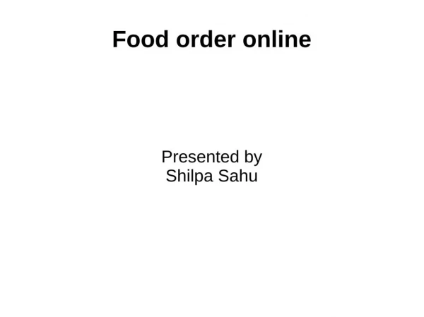 Food order online
