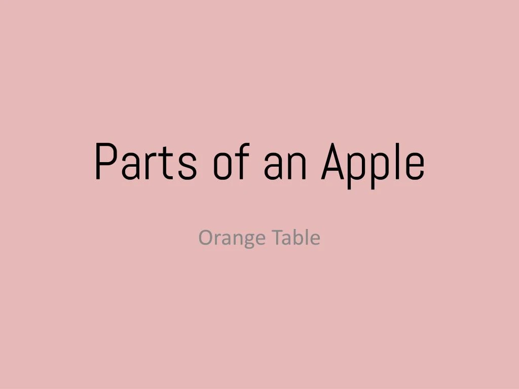 parts of an apple