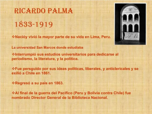 Ricardo Palma 1833-1919