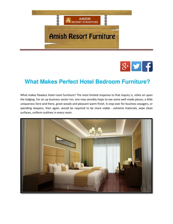 What Makes Perfect Hotel Bedroom Furniture?