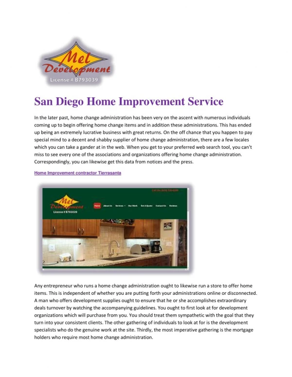 San Diego Home Improvement Service