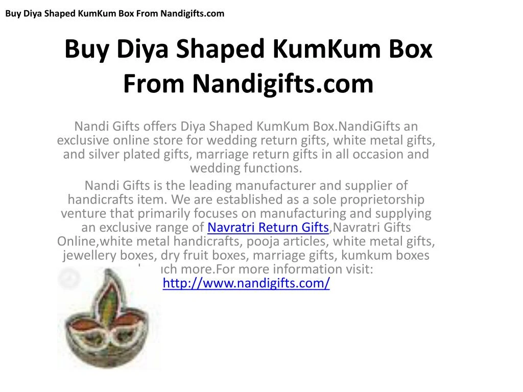 buy diya shaped kumkum box from nandigifts com