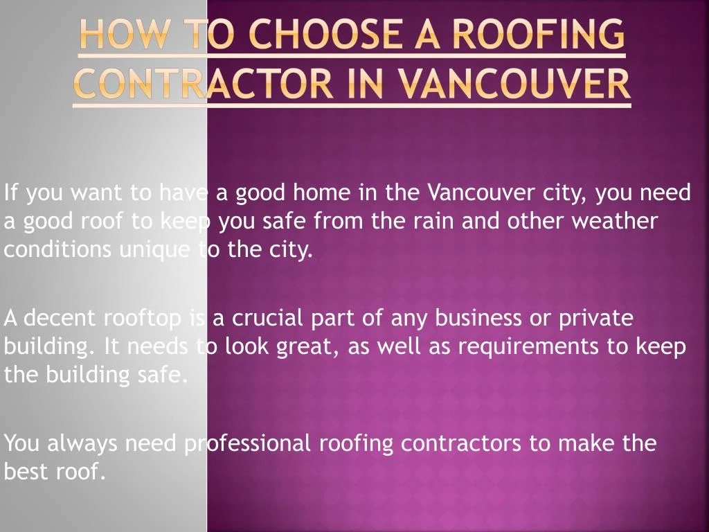 how to choose a roofing contractor in vancouver