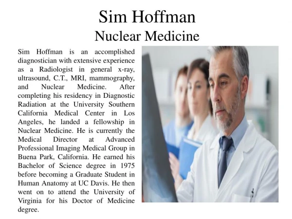 Sim Hoffman - Nuclear Medicine