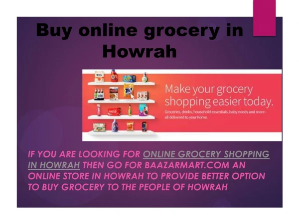 Buy an Online grocery in Howrah