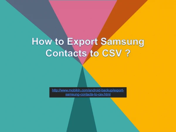 How to Export Samsung Contacts to CSV ?