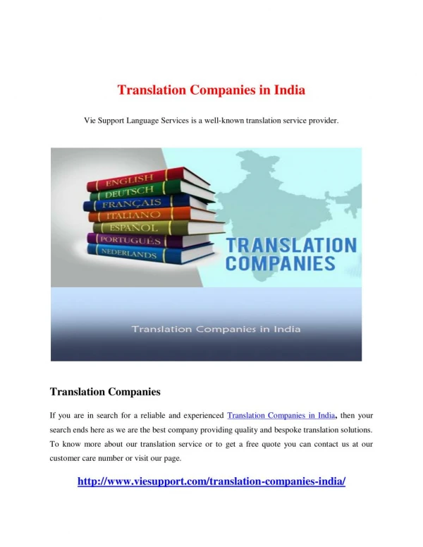 Translation Companies in India