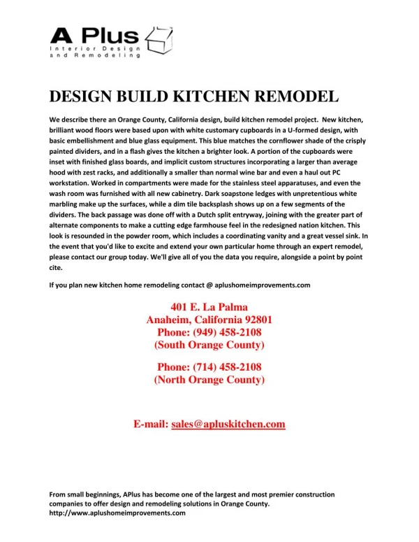Design build kitchen remodel project