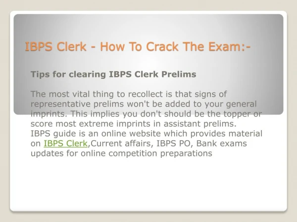IBPS Clerk & IBPS PO Tips For Cracking Exams