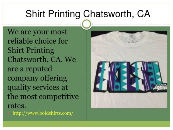 Shirt Printing Chatsworth, CA
