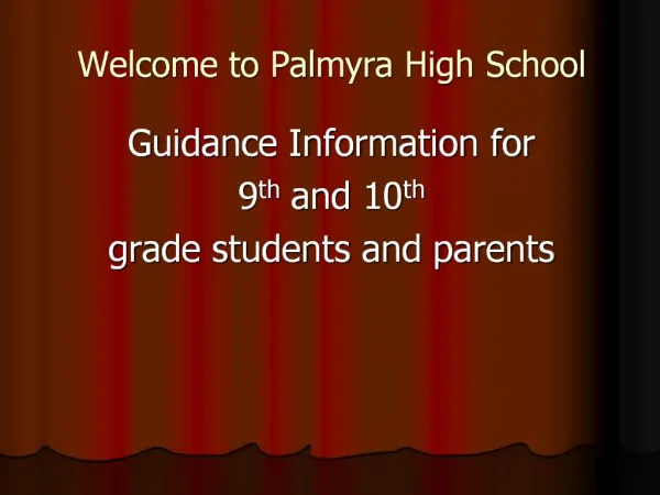 Welcome to Palmyra High School