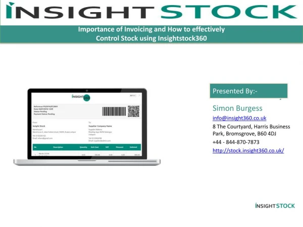 Importance of Invoicing and How to effectively Control Stock using Insightstock360