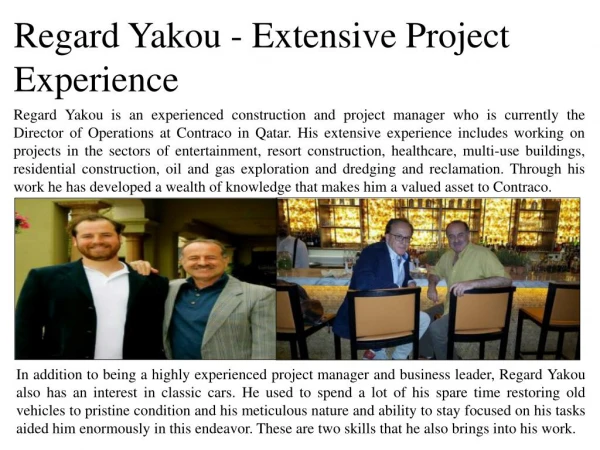 Regard Yakou - Extensive Project Experience