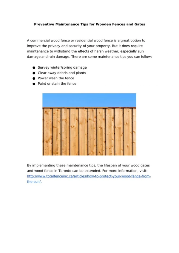 Preventive Maintenance Tips for Wooden Fences and Gates