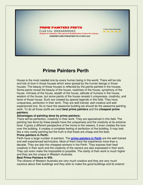 Prime painters perth