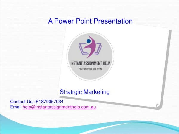 Sample PPT on Strategic Marketing