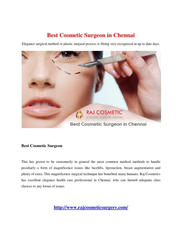 Best Cosmetic Surgeon in Chennai