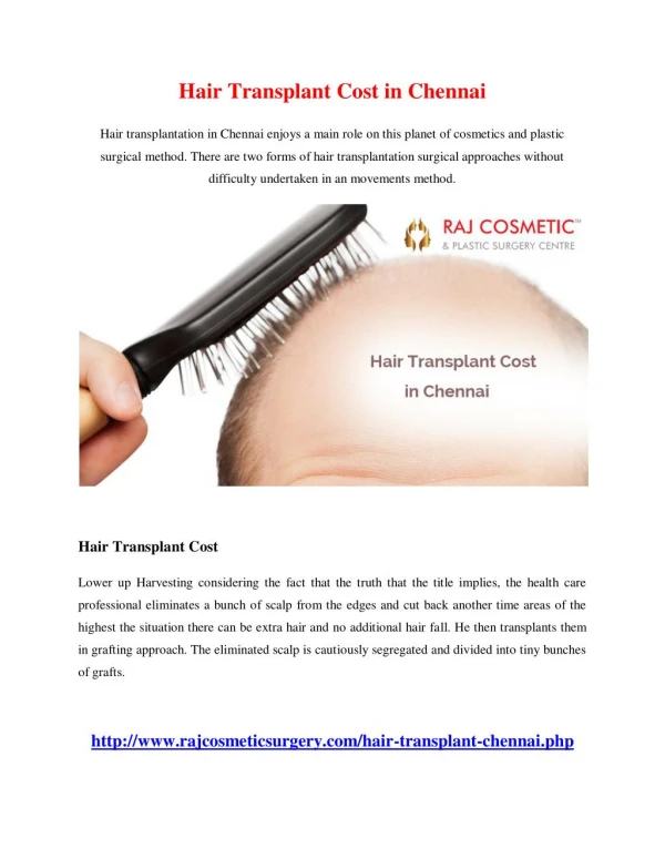 Hair Transplant cost in chennai