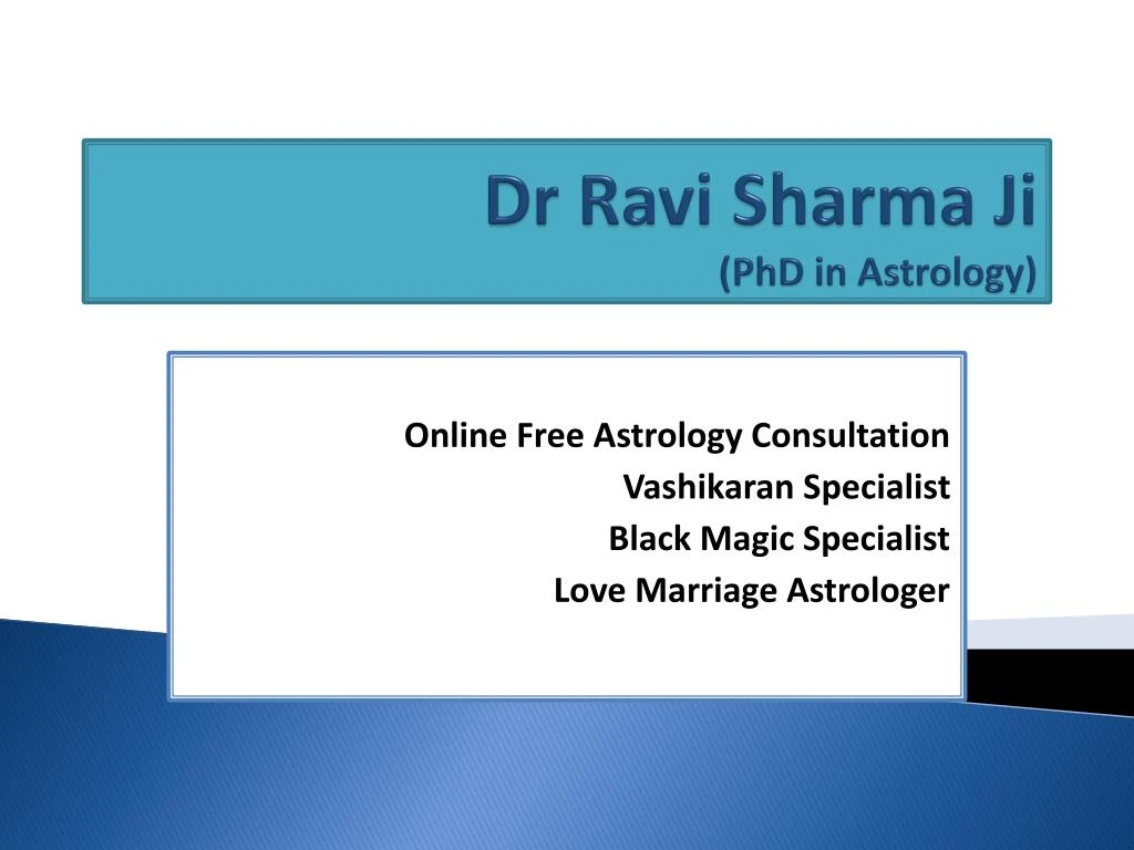 dr ravi sharma ji phd in astrology