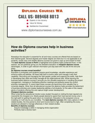 Diploma Courses WA - slide 1