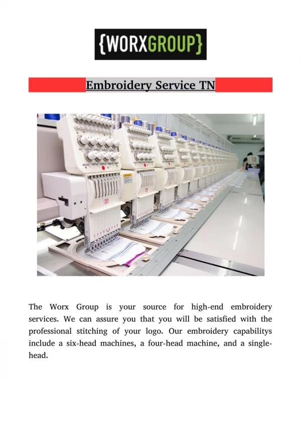 Embroidery Service TN