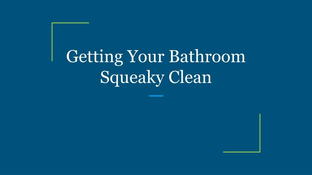 getting your bathroom squeaky clean